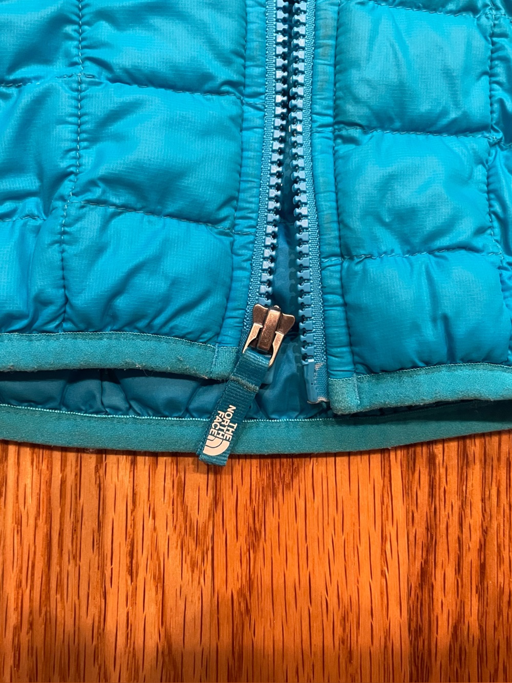 The North Face Kids Blue Hooded Puffer Jacket - Picture 5 of 9